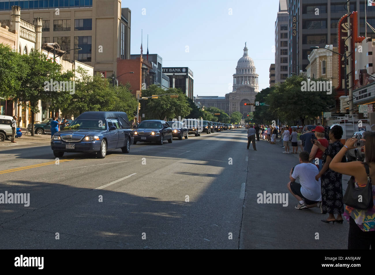 Funérailles de Lady Bird Johnson produit à Congress Avenue de Capitol Banque D'Images