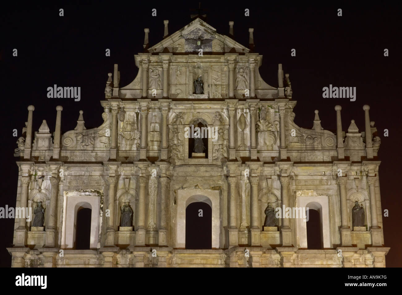 Façade de la cathédrale de St Pauls , Macau , Chine Banque D'Images