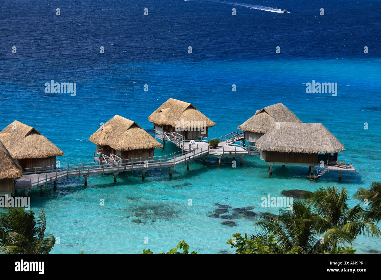 Bora Bora Bungalows Banque D'Images