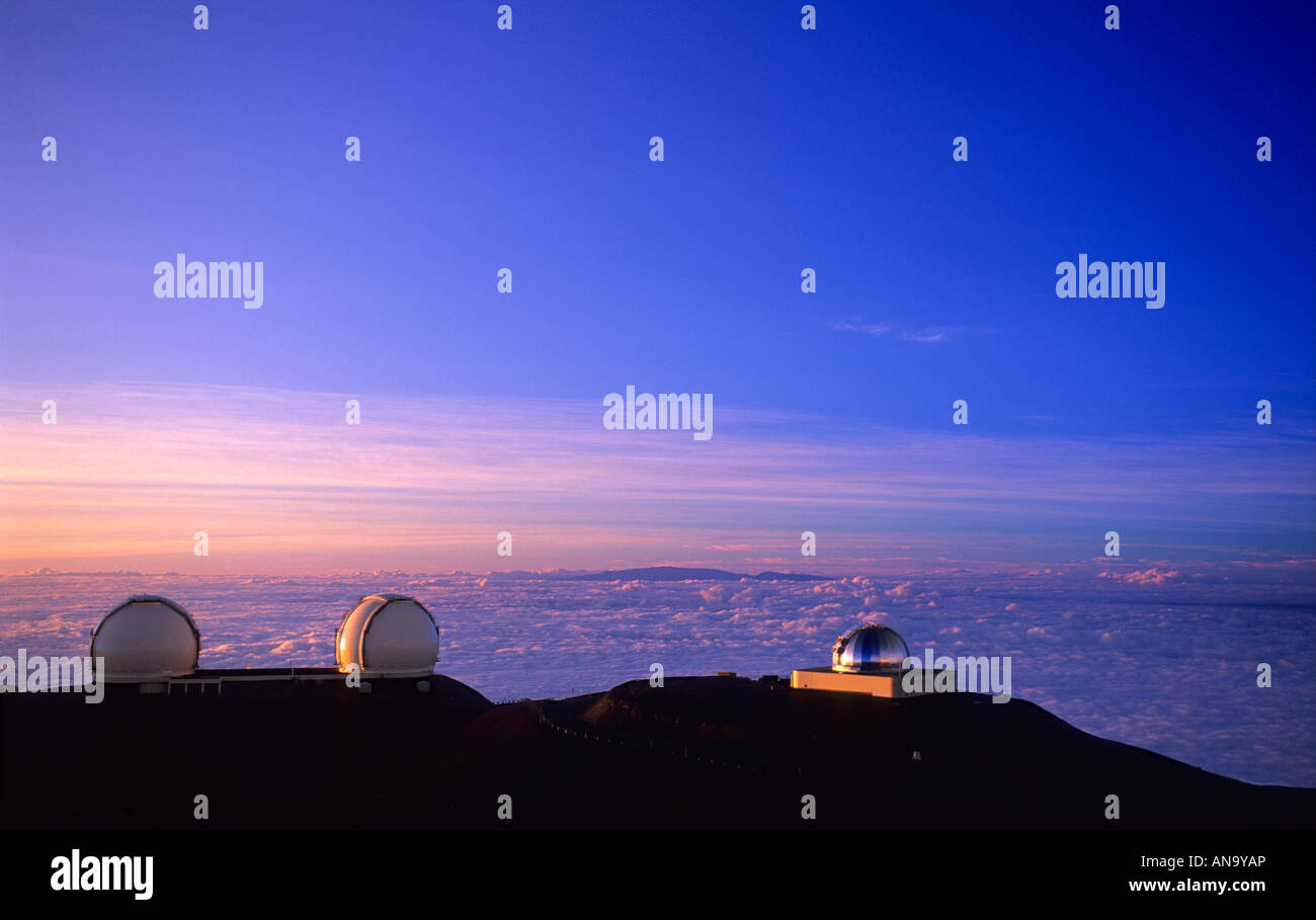 Observatoires Mauna Kea Big Island Hawaii USA Banque D'Images