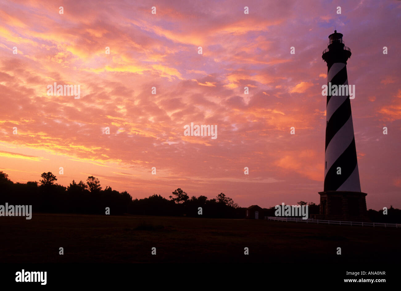 Le phare de Cape Hatteras en Caroline du Nord Outer Banks USA Banque D'Images