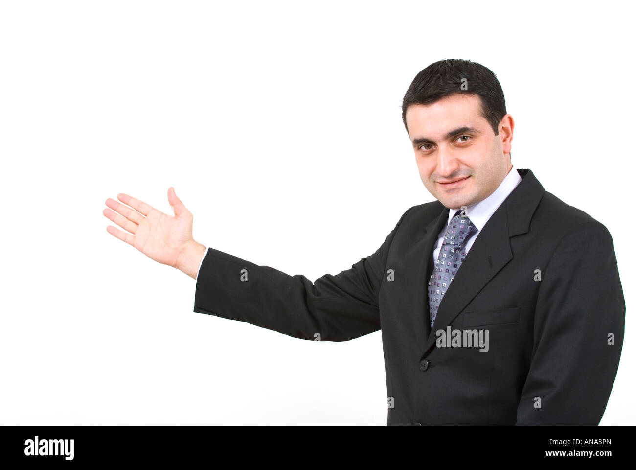 L'homme d'affaires accueillant Banque D'Images