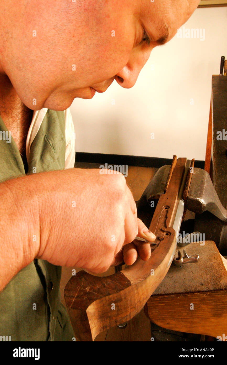 Armurier, Colonial Williamsburg, Virginia, USA Banque D'Images