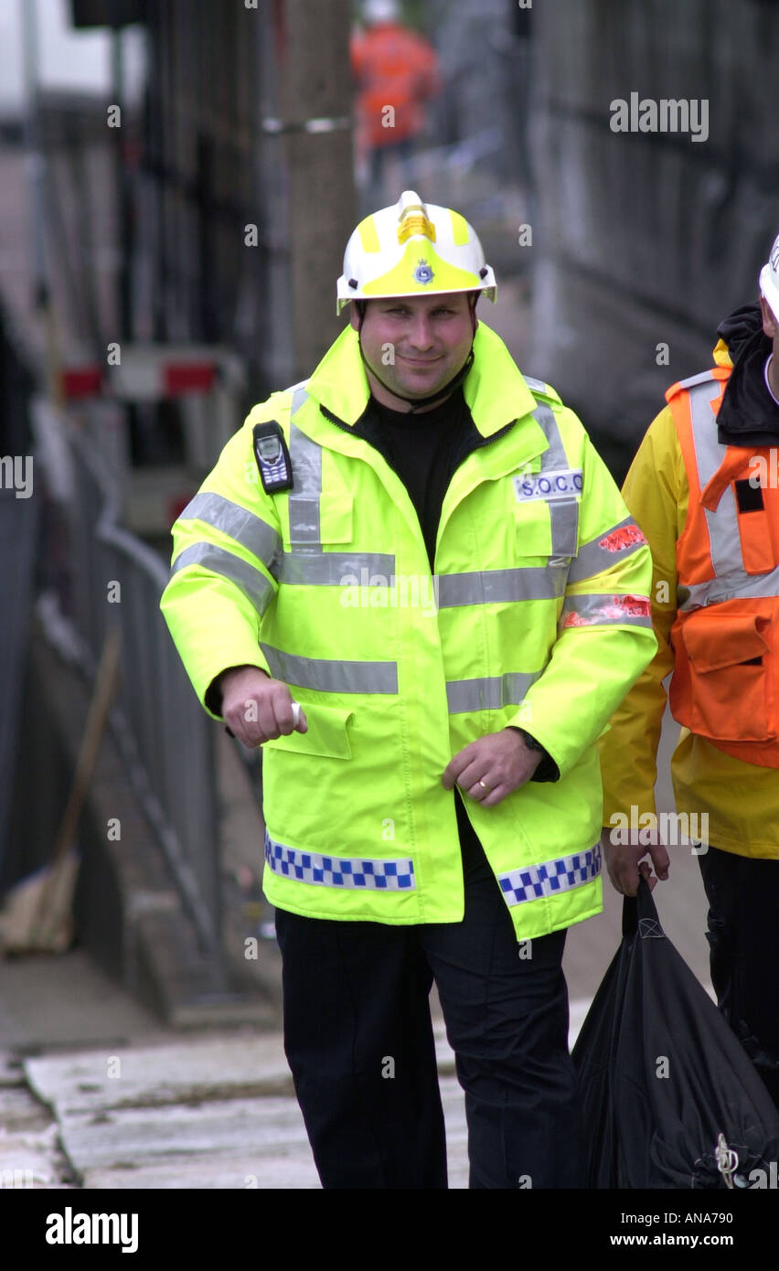Scènes de crime à l'accident ferroviaire de Potters Bar site UK Banque D'Images
