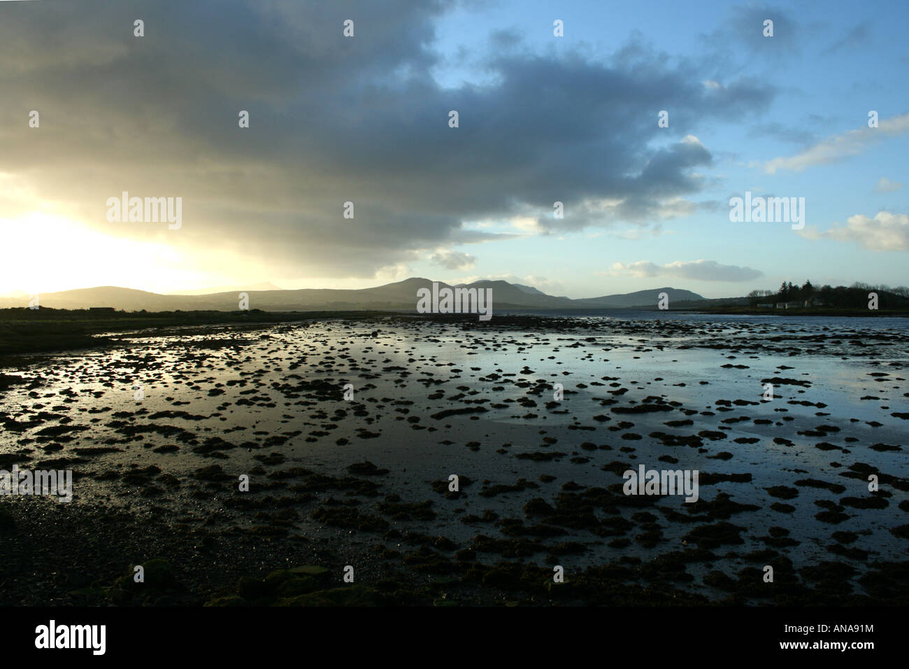 Malin et Trawbreaga Bay à marée basse, l'Atlantique d'entrée d'Inishowen, marée, Donegal, Irlande Banque D'Images