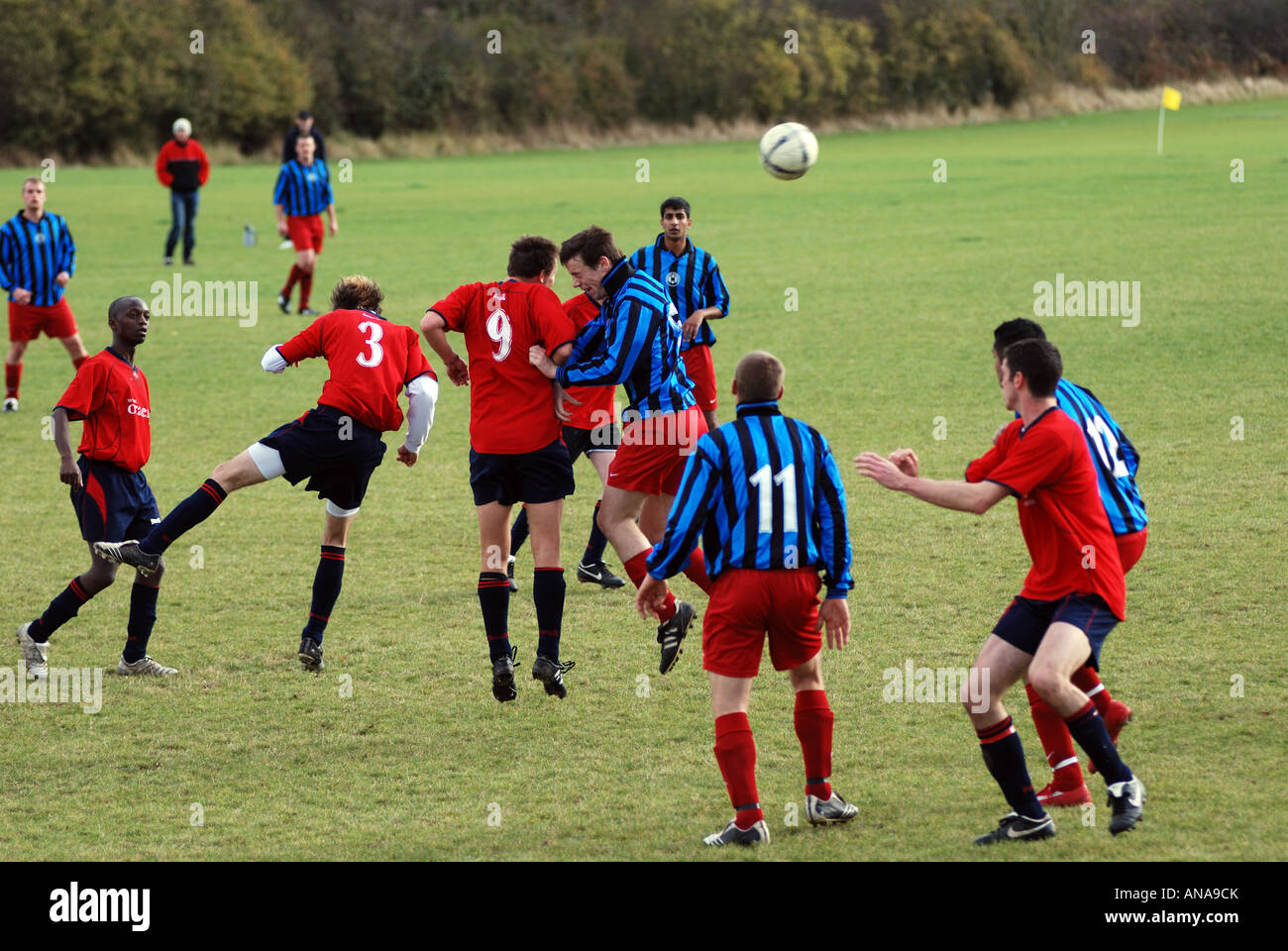 Football Ligue dimanche à Harbury Lane, Leamington Spa, Angleterre, RU Banque D'Images