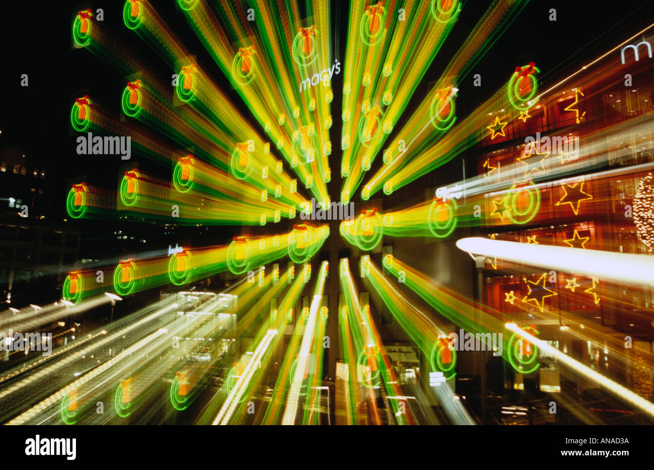 Un zoom neon sign burst, San Francisco, USA Banque D'Images