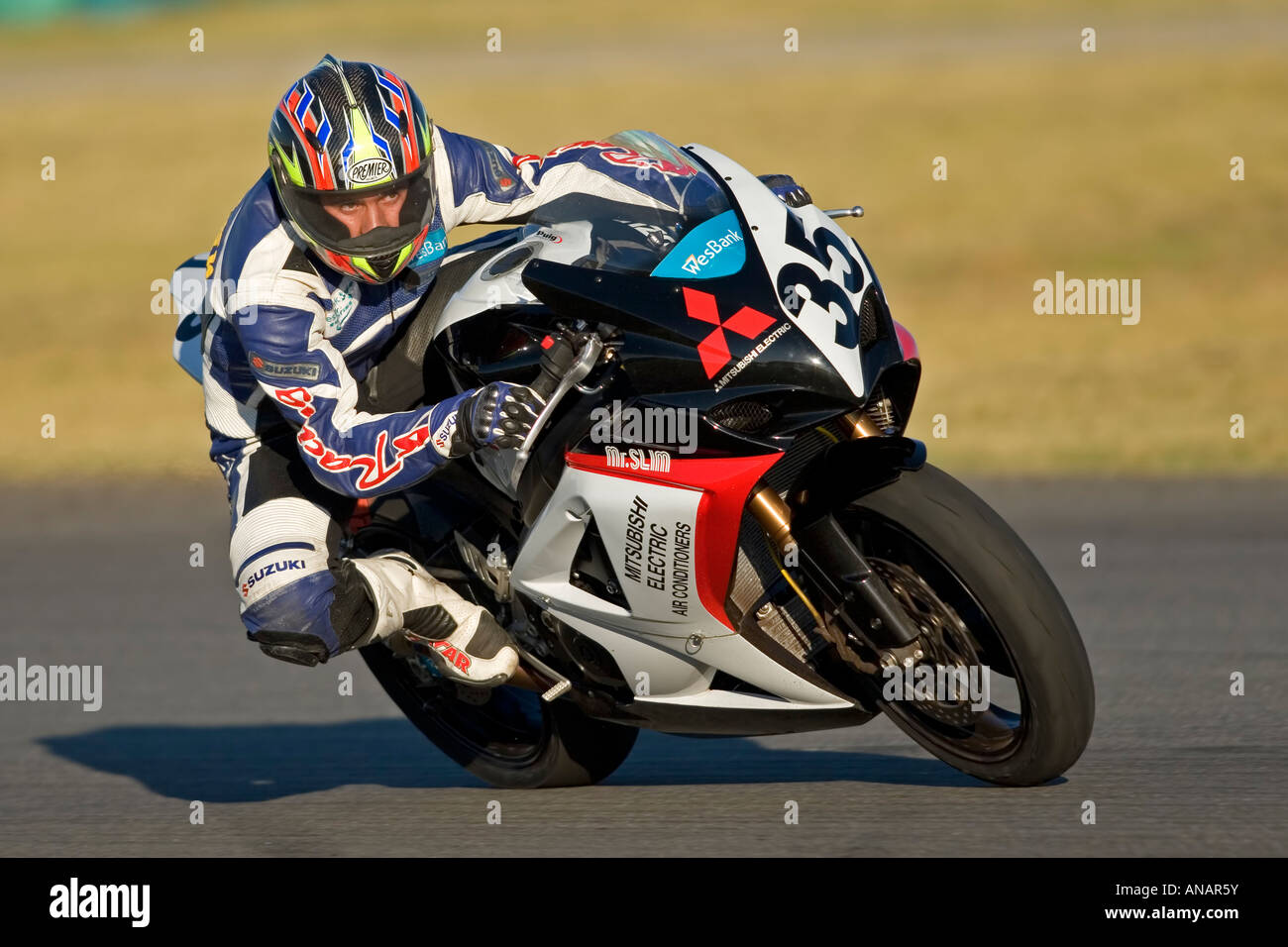 SA Superbike action (Julian Odendaal, Suzuki GSXR 1000), Phakisa racetrack, Welkom, Afrique du Sud (5 mai 2007) Banque D'Images