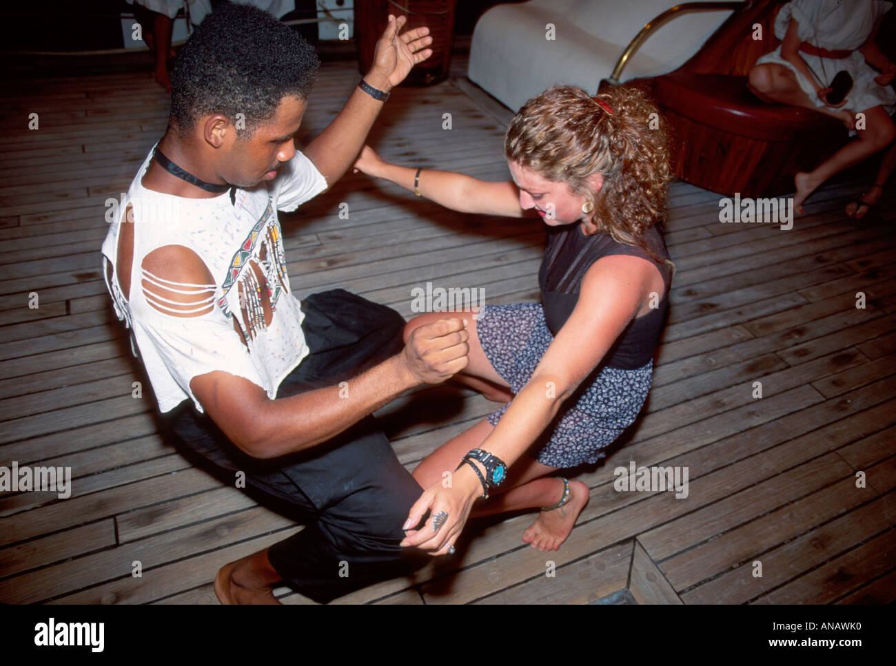 Venezuela,Venezuela,Venezuela,Amérique du Sud,Pan American,Hispanic Latin Latino immigrants minorités ethniques,Caraïbes eau de mer Barefoot Windjammer,SV Banque D'Images