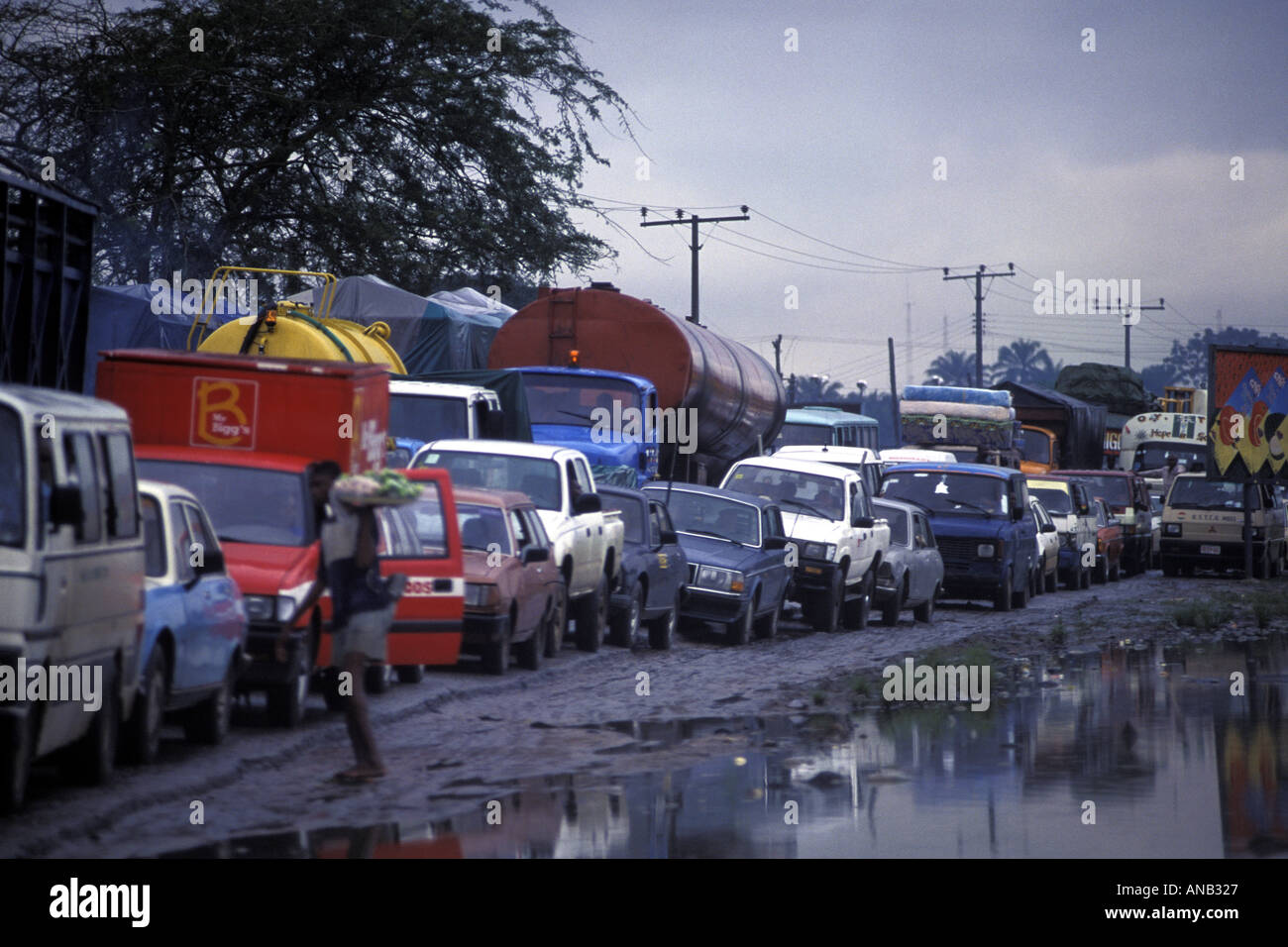 Embouteillage aller lentement à Port Harcourt Delta State Nigeria Banque D'Images