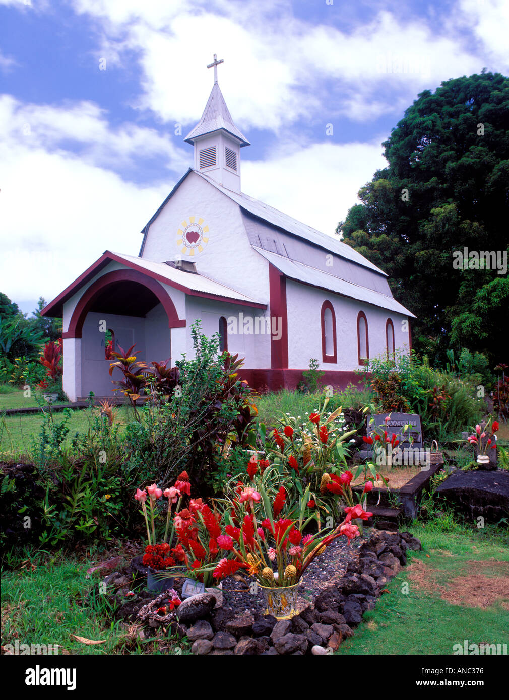 F00132M tif Notre-Dame de Fatima de culte Wailua Maui Hawaii Banque D'Images