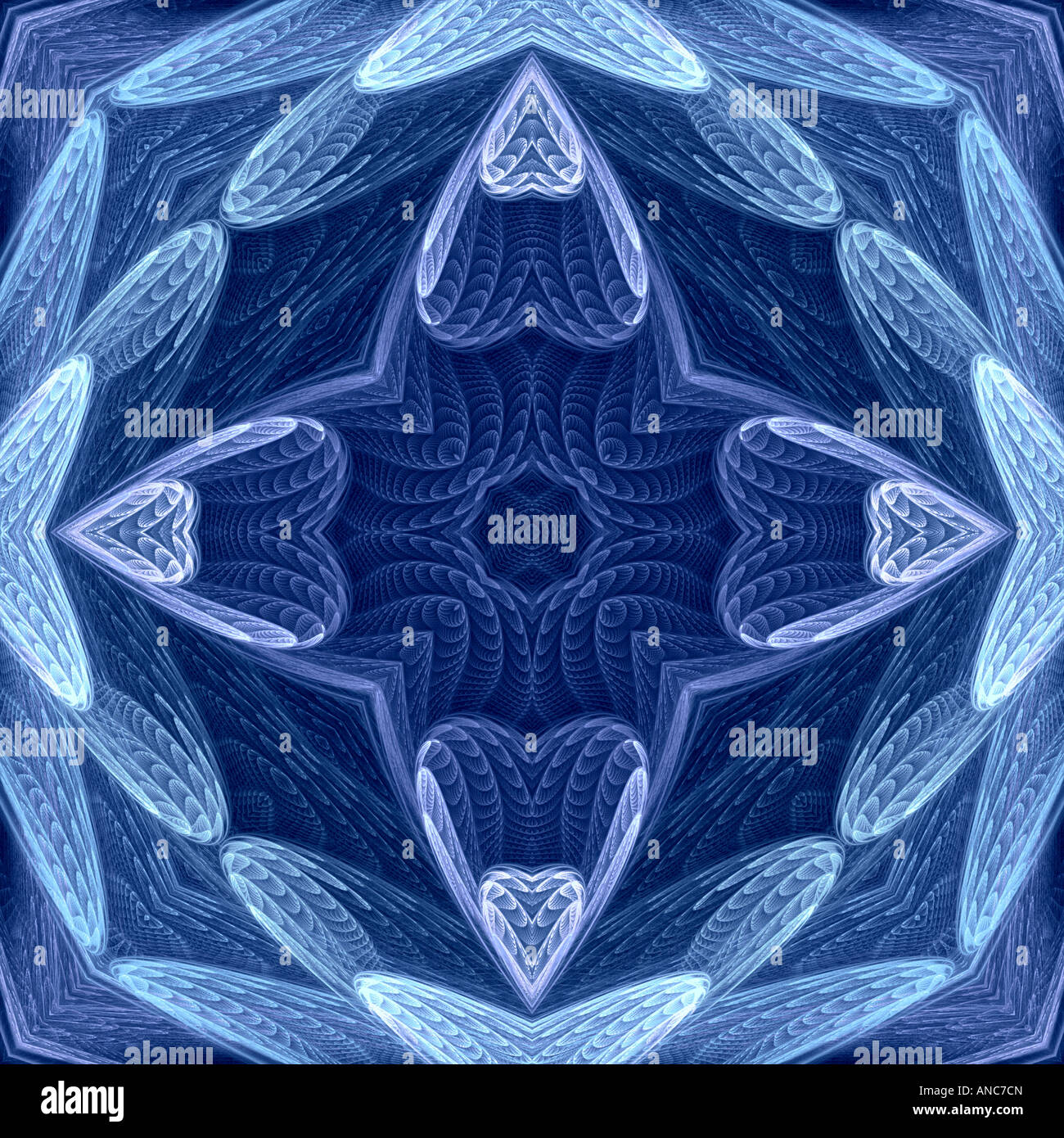 Abstract fractal image d'une coquille en couches dans le blues star Banque D'Images