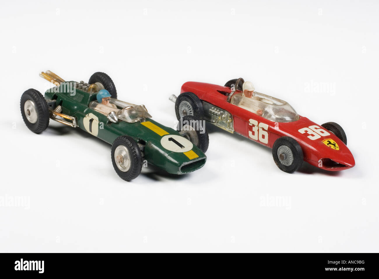 Climax Lotus et Ferrari voitures de course produit par Corgi modèles en 1964 Banque D'Images