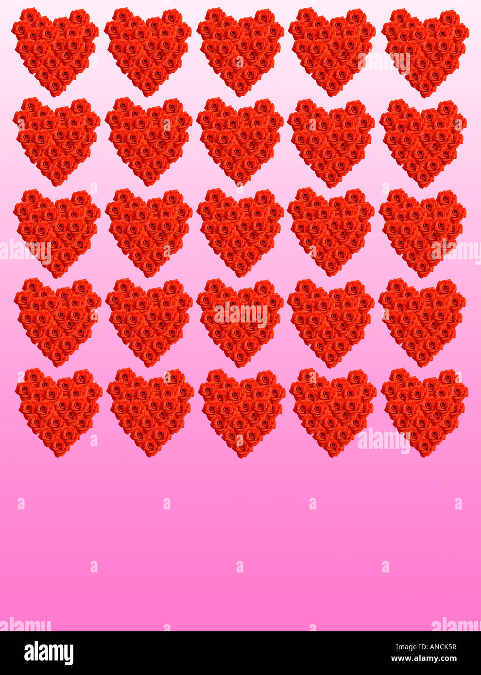 Valentine Hearts composé de roses rouges Banque D'Images