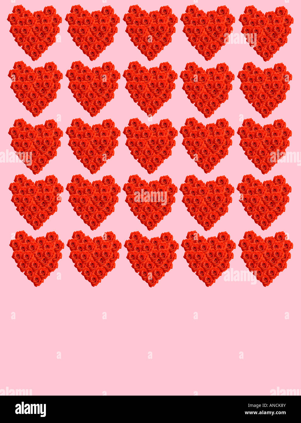 Valentine Hearts composé de roses rouges Banque D'Images