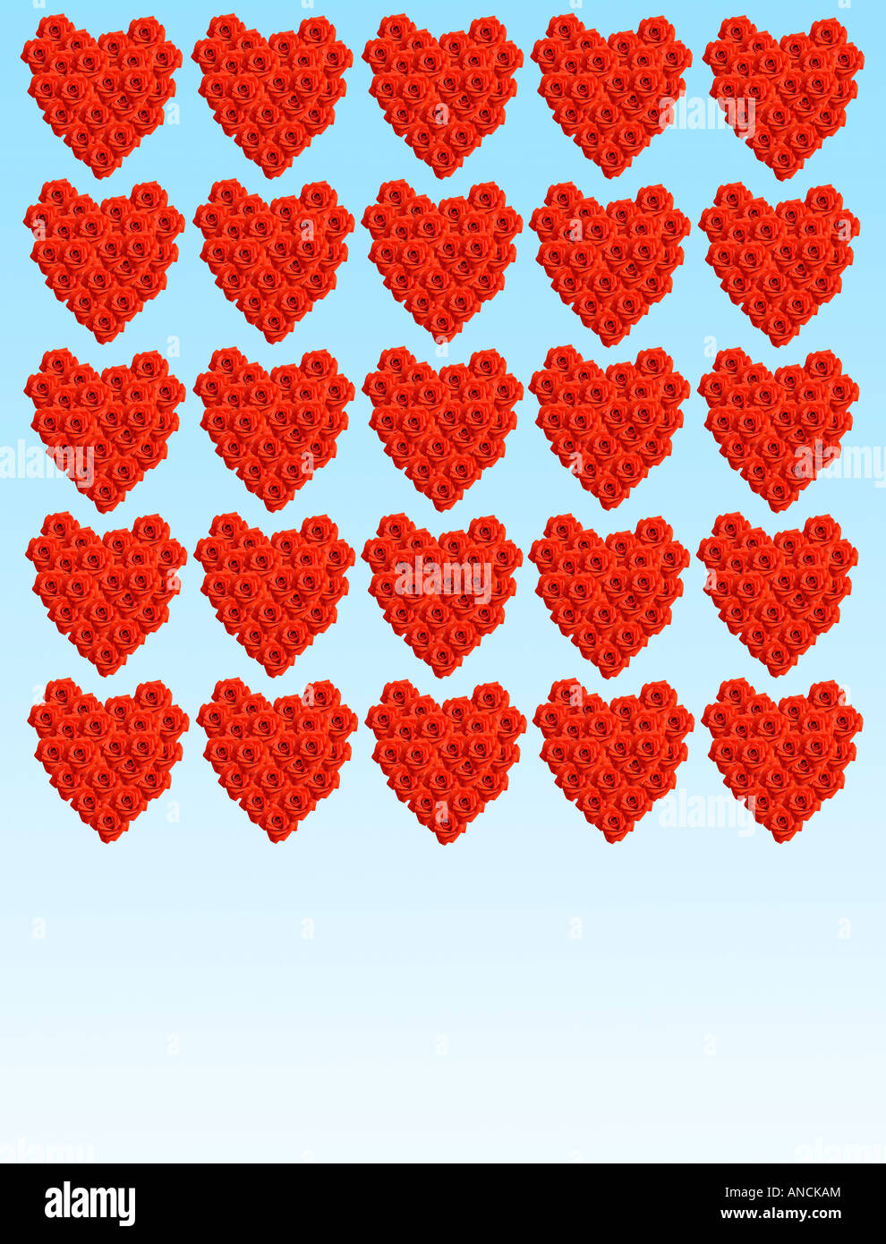 Valentine Hearts composé de roses rouges Banque D'Images