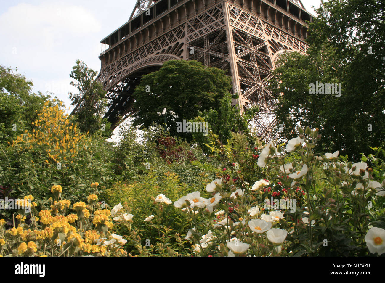 Les jardins de la Tour Eiffel, Paris France Banque D'Images