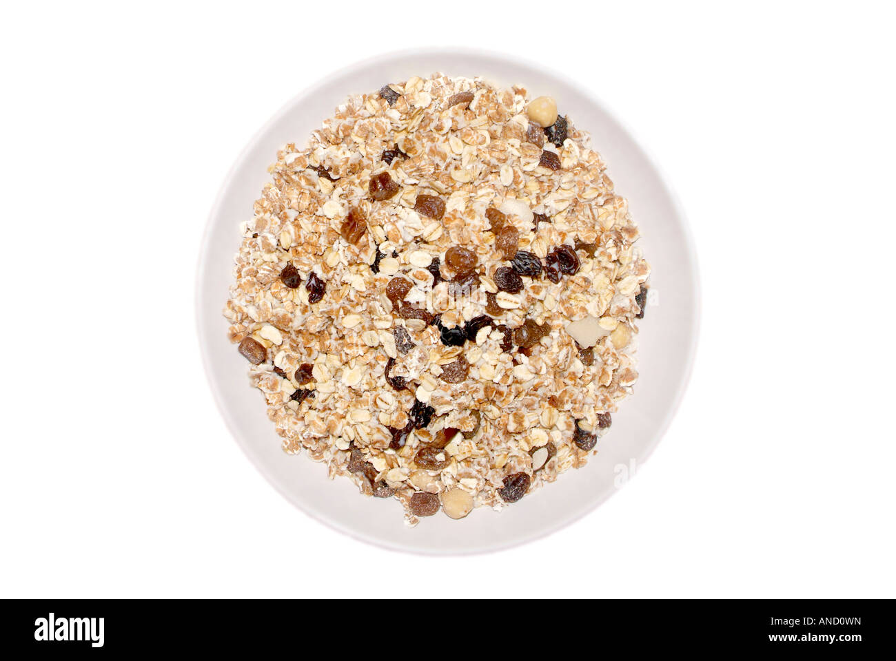 Petit-déjeuner un bol contenant du muesli. Banque D'Images