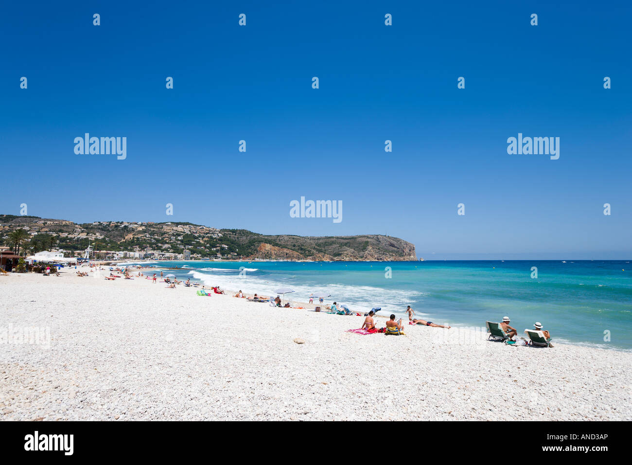 Main Beach, Javea, Costa Blanca, Espagne Banque D'Images