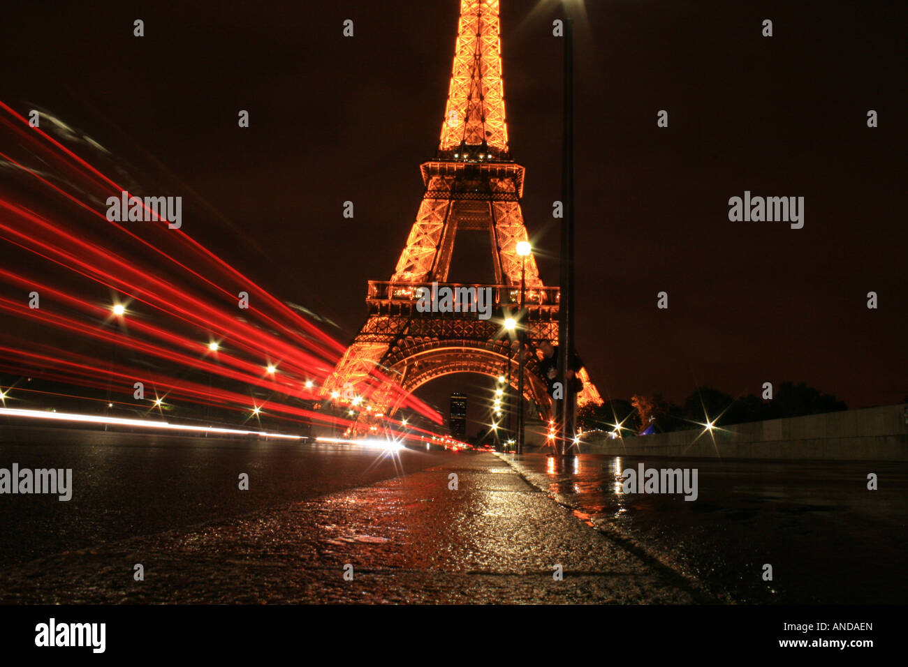 Tour Eiffel, paysage de nuit, Paris France Banque D'Images