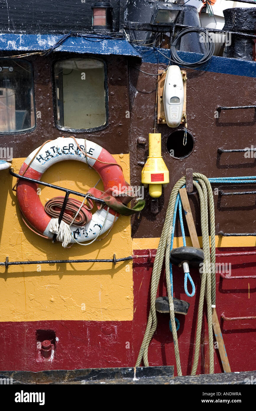 Cabine de bateau de pêche chalutier à Stornoway Outer Hebrides United Kingdom Banque D'Images