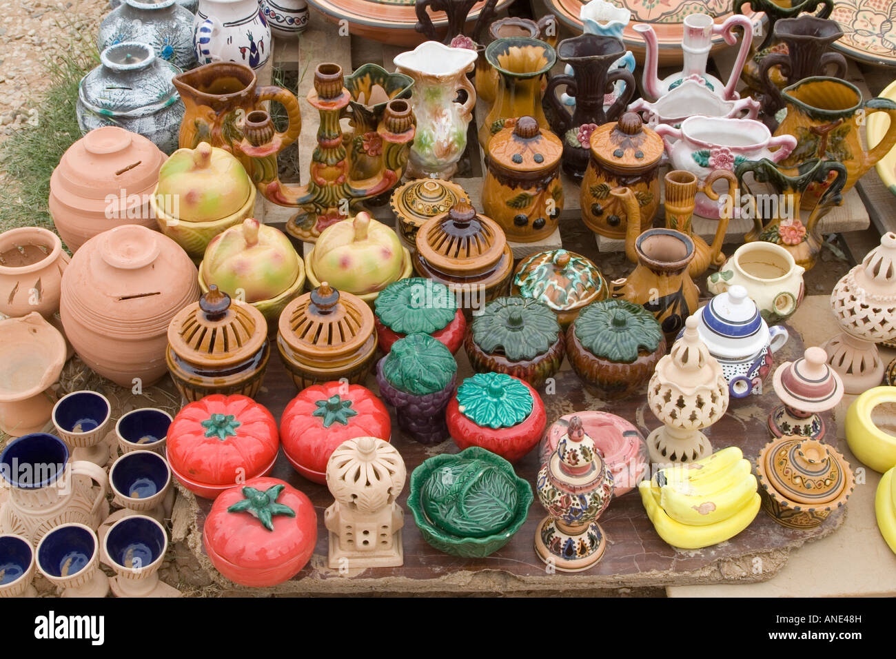 Gharyan Djebel Nefusa poterie Céramique Marché Libye Vases Pots Banque D'Images