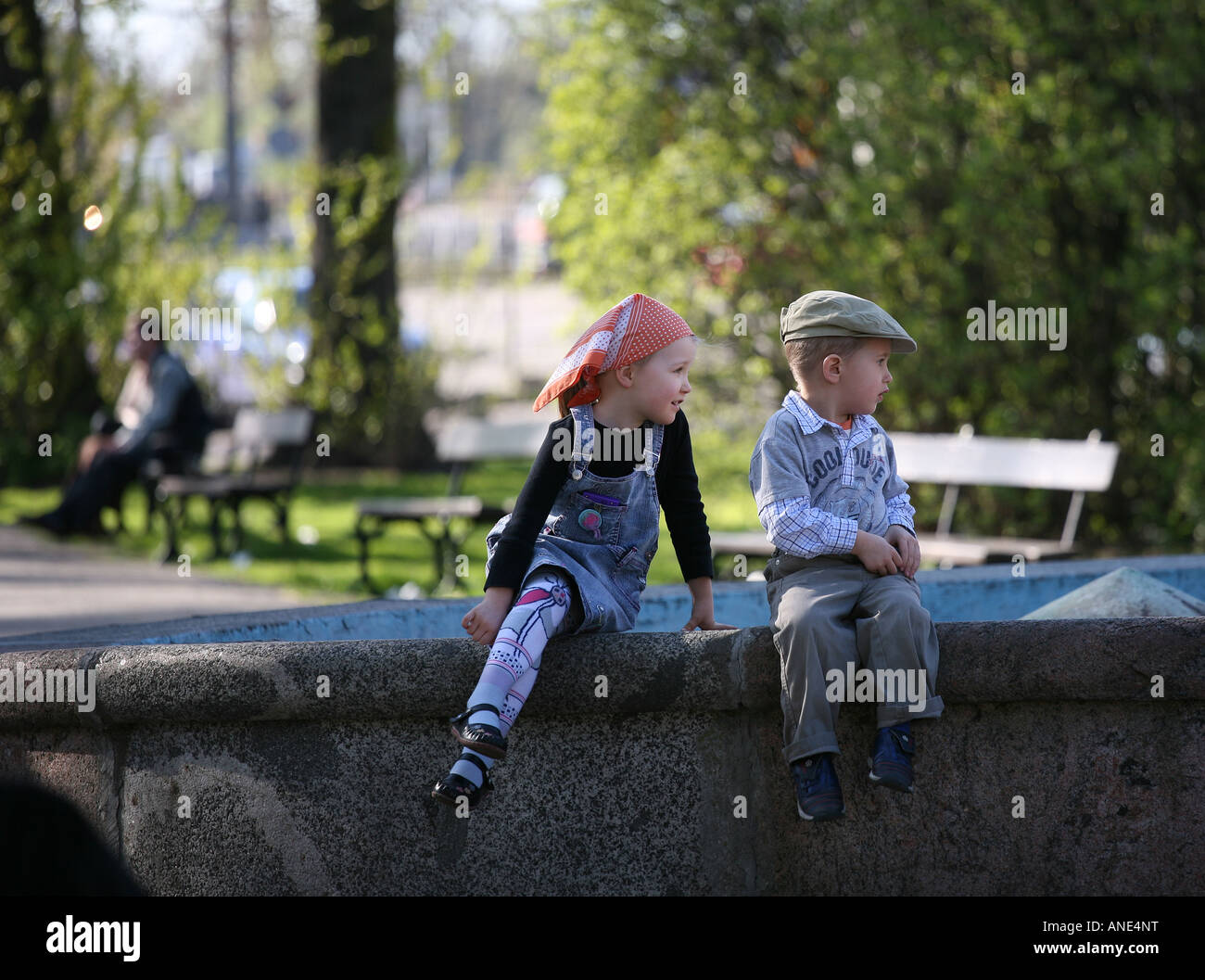 Les enfants, Bydgoszcz, Pologne Banque D'Images