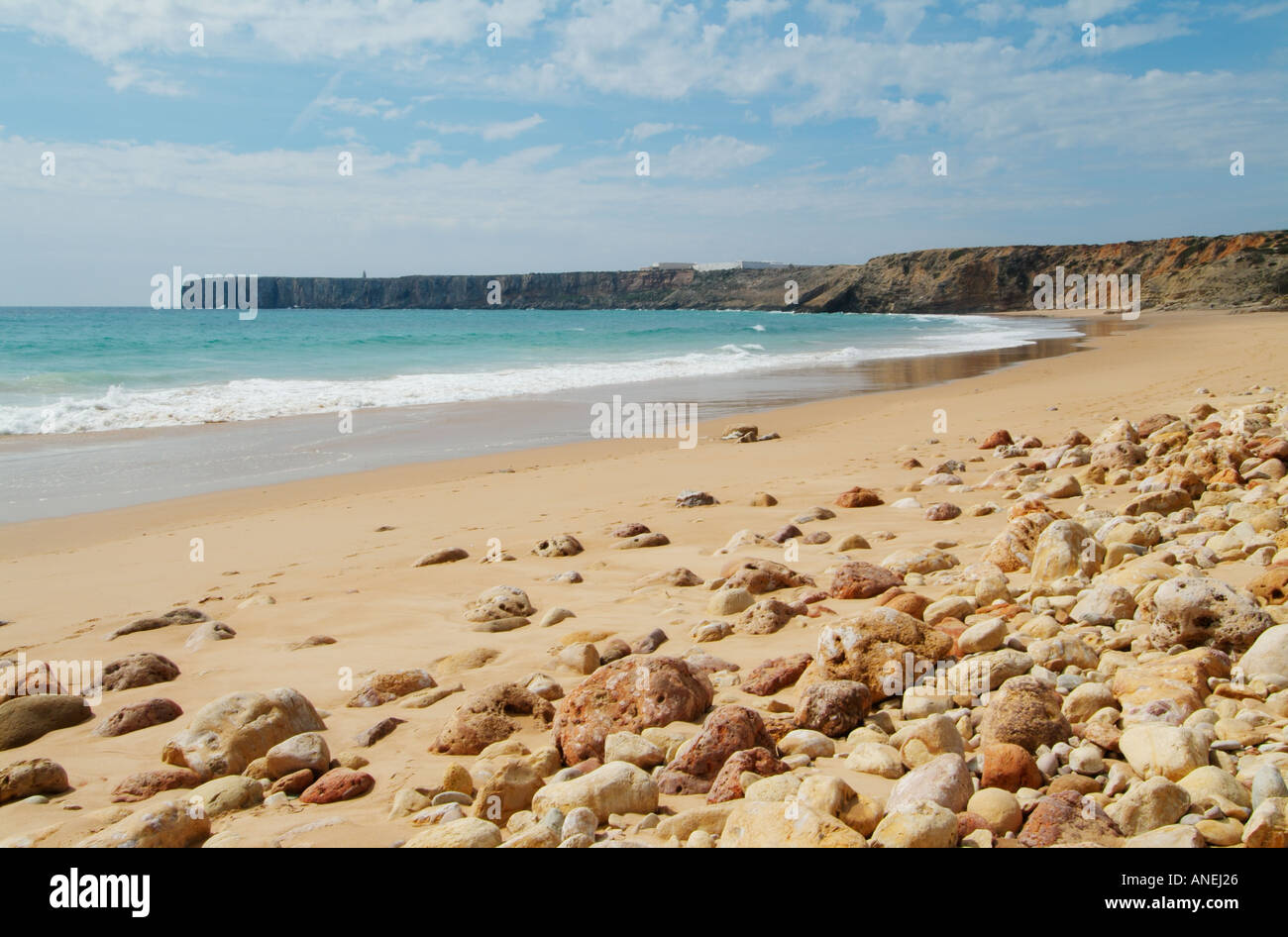 Plage De Sable Et De Galets Mareta Sagres Algarve Portugal Europe De L Ue Photo Stock Alamy