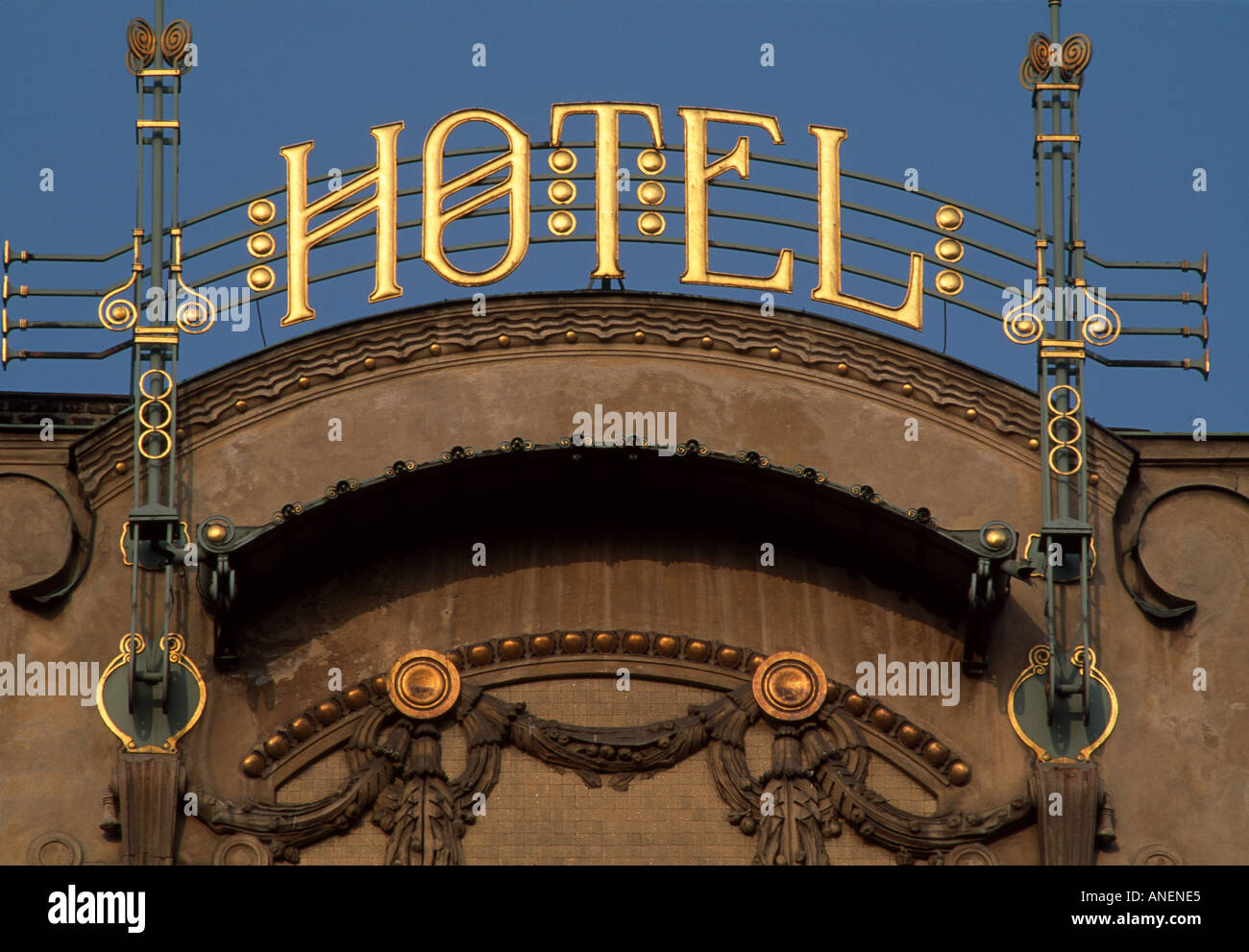 Grand Hotel Europa, Wenceslas Square, Prague, 1903 - 1906. Architecte : Bedrich Bendelmayer et Alois Dryak Banque D'Images