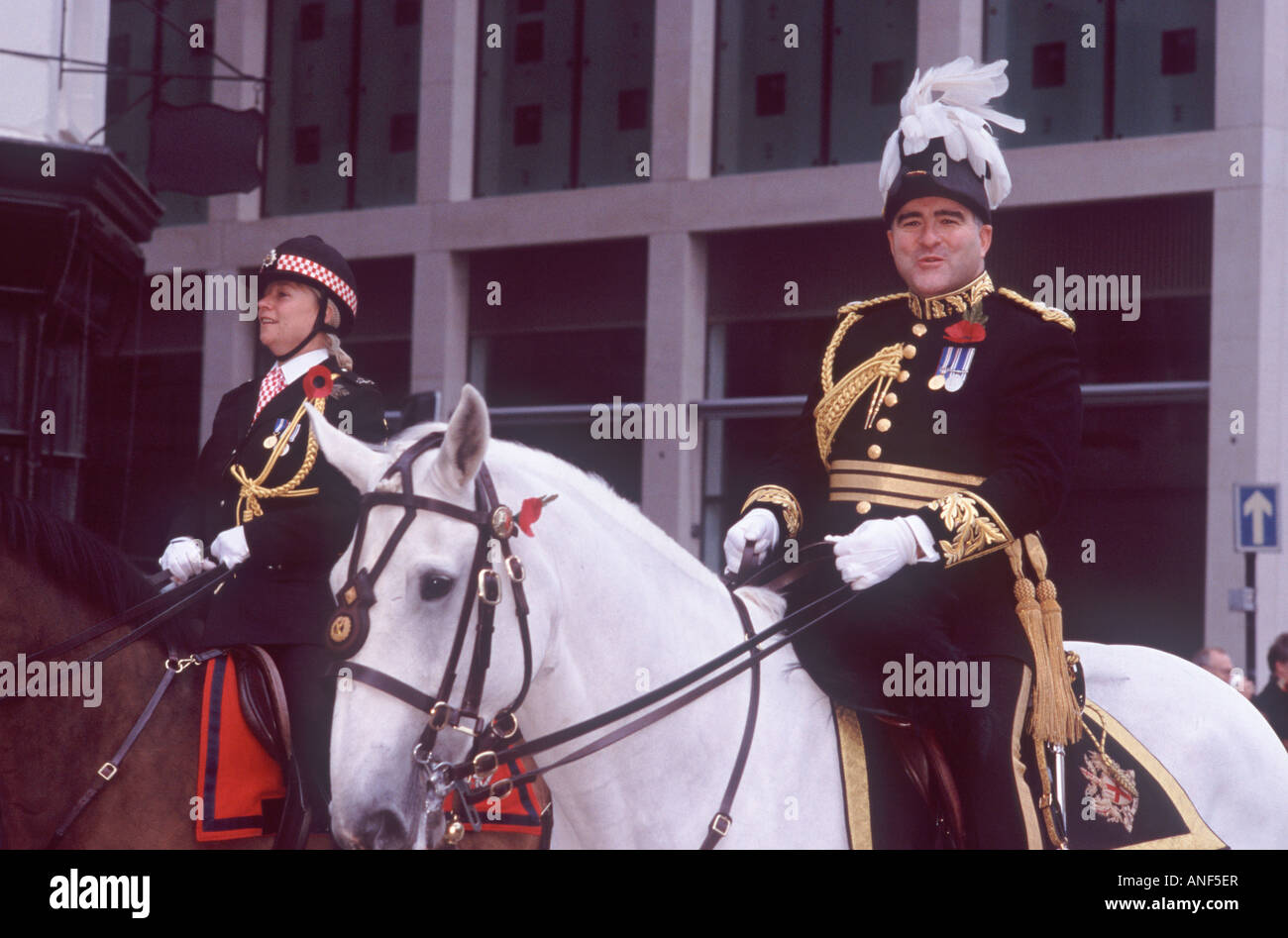 M. Frank Armstrong temporaire, commissaire adjoint, Ville de Londres, la Police à cheval, Lord Maire de Londres, Show, Cheapside Banque D'Images