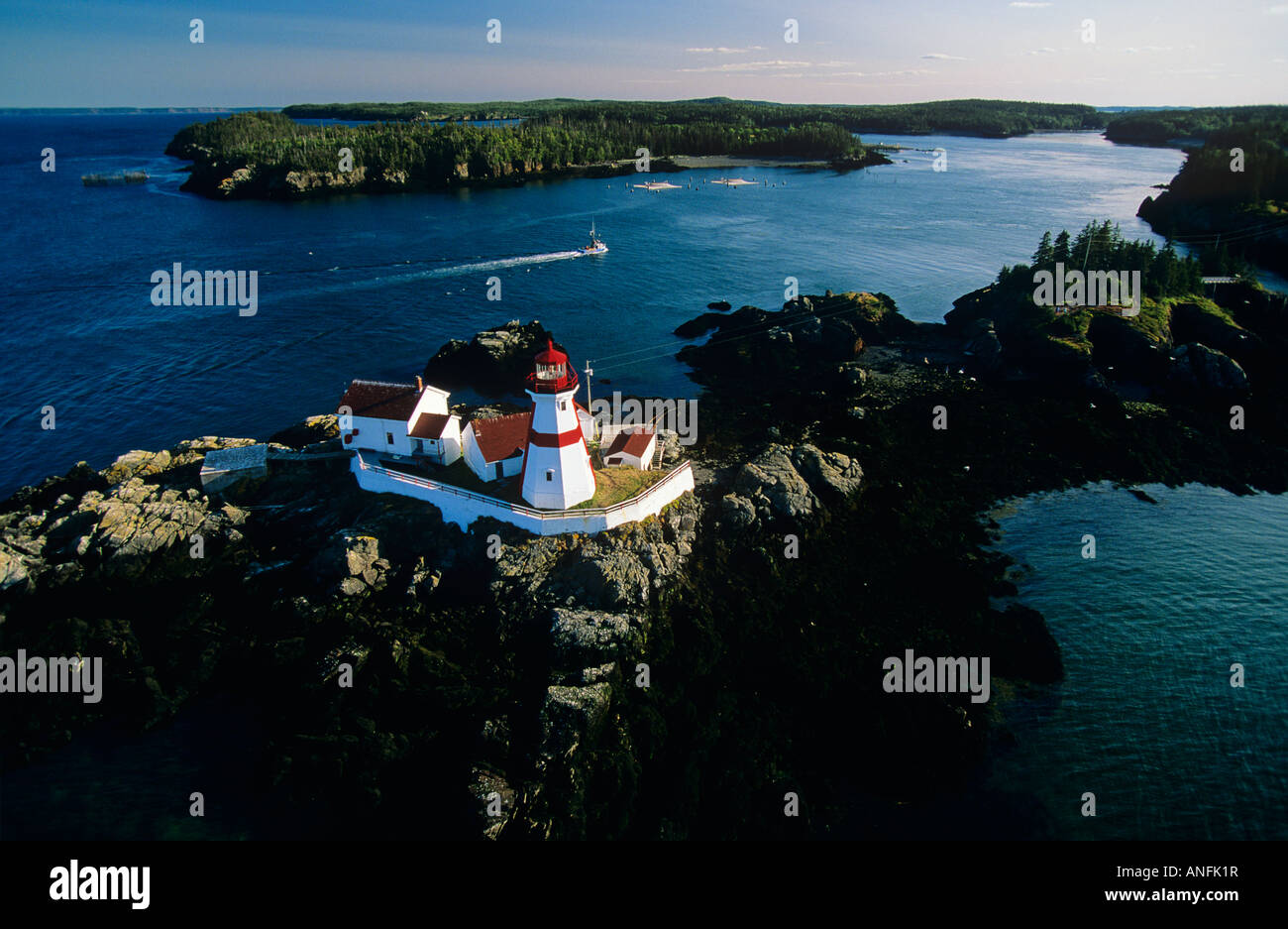 Phare de Head Harbour, Campobello, Nouveau Brunswick, Canada. Banque D'Images