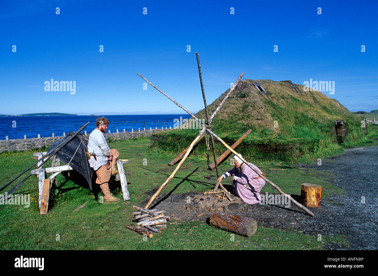 L'Anse-aux-Meadows, lieu historique national, site de l'UNESCO, Terre-Neuve et Labrador, Canada. Banque D'Images