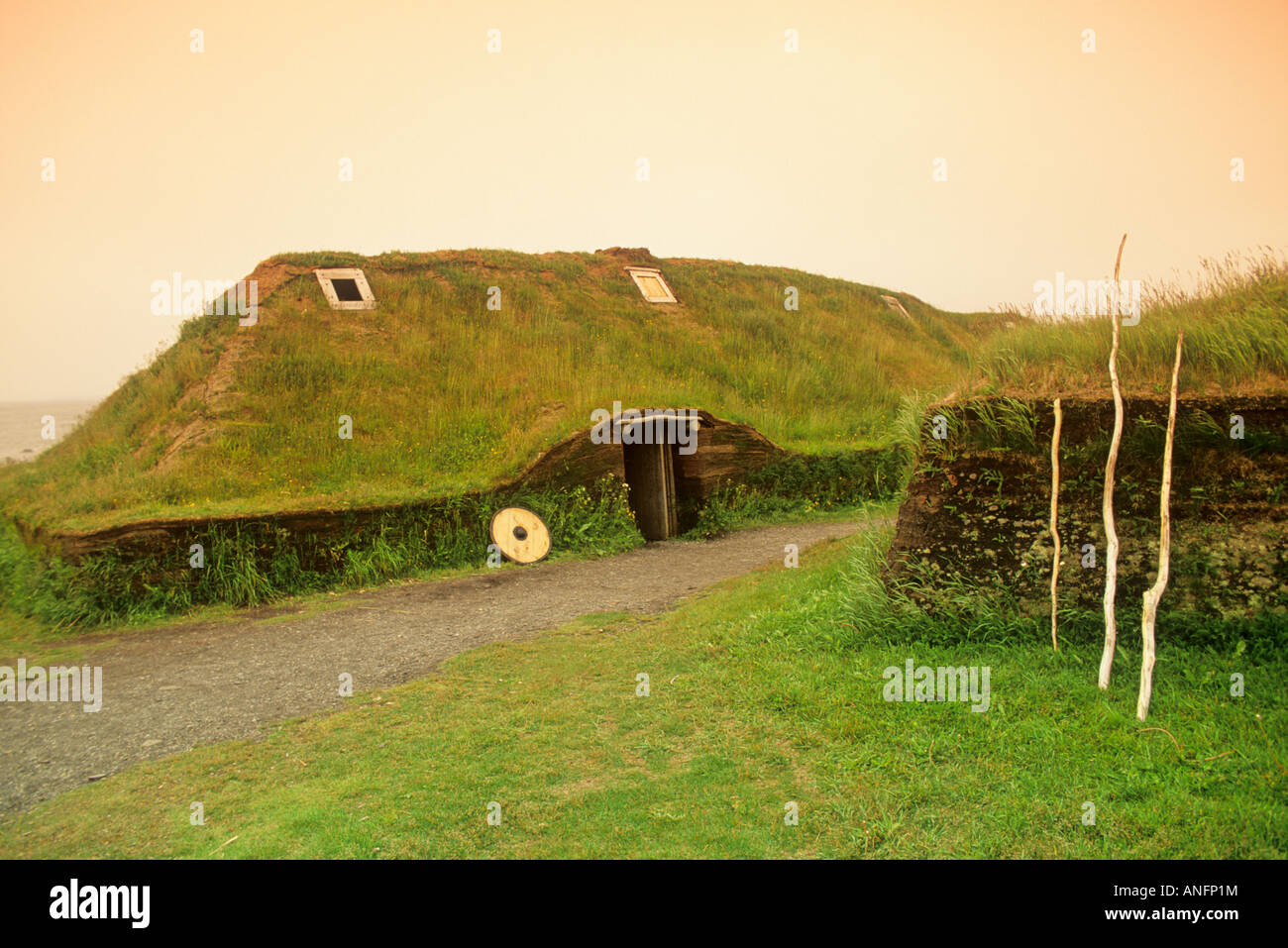 L'Anse-aux-Meadows, lieu historique national, site de l'UNESCO, Terre-Neuve et Labrador, Canada. Banque D'Images