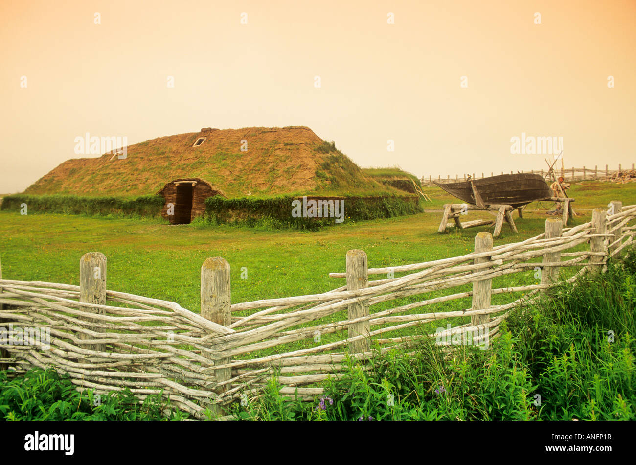 L'Anse-aux-Meadows, lieu historique national, site de l'UNESCO, Terre-Neuve et Labrador, Canada. Banque D'Images