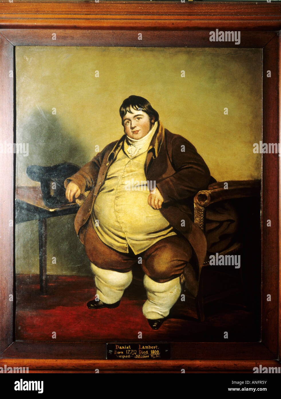 Daniel Lambert célèbre du 18ème siècle anglais obèses pierres 52 poids 11 livres de matières grasses bien connu a célébré l'obésité Banque D'Images