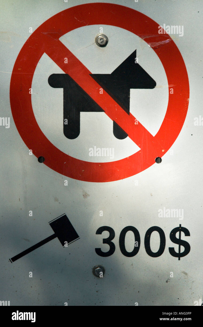 Pas de chien inscription Montréal QC Canada 2005 Banque D'Images