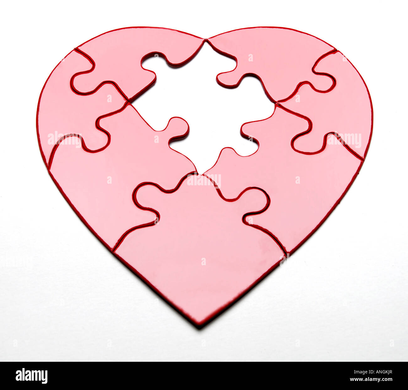 Puzzle en forme de coeur rouge Banque D'Images