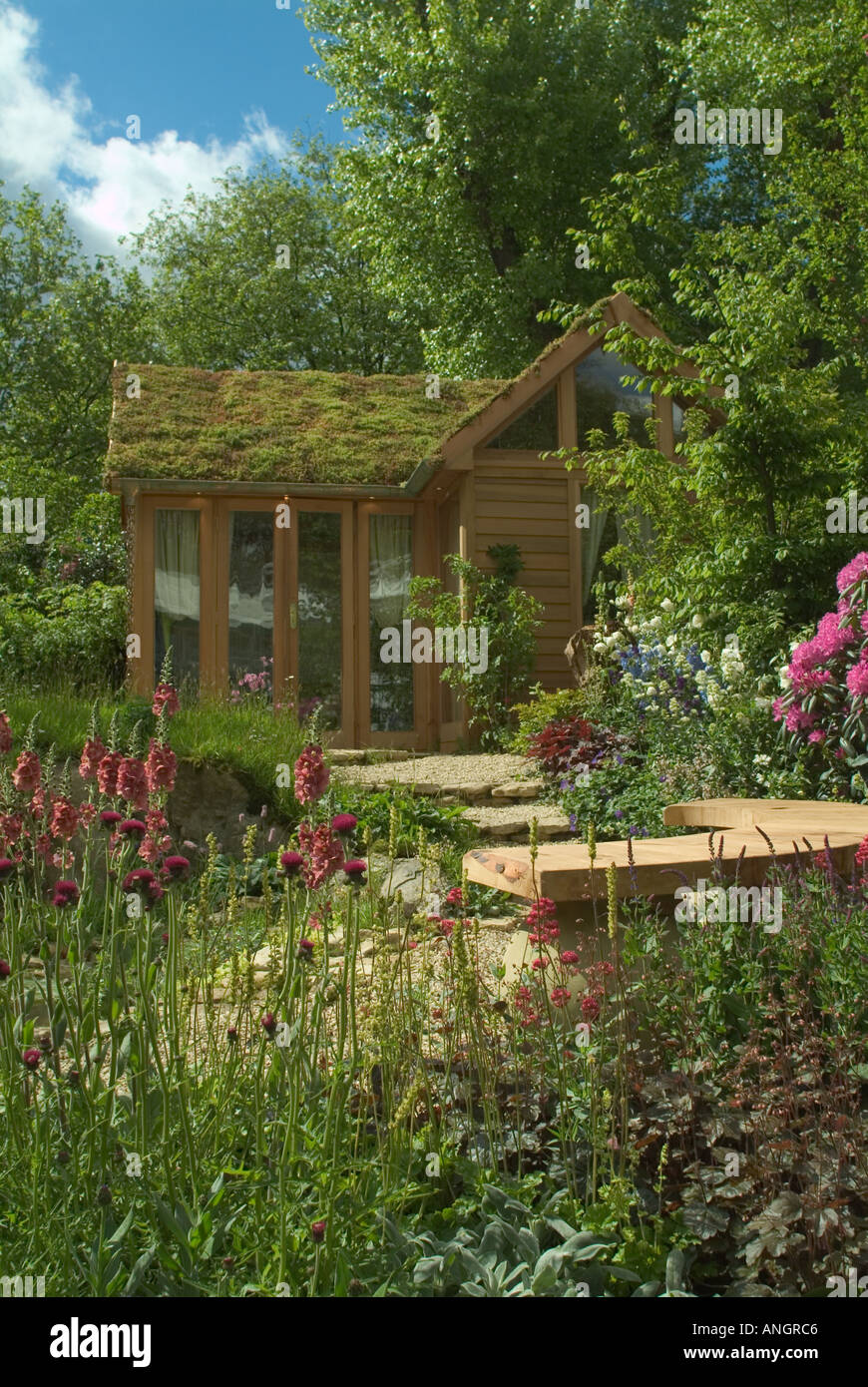 Les fiducies de la faune jardin luxuriant conçu par Stephen Hall au Chelsea Flower Show 2005 Banque D'Images