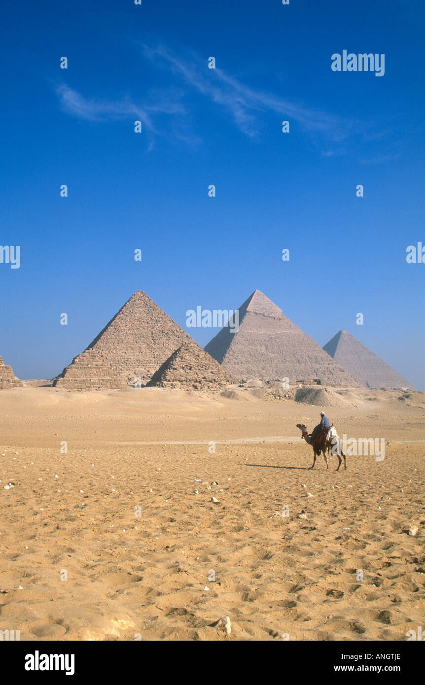 Pyramides de Gizeh, Le Caire, Egypte Banque D'Images