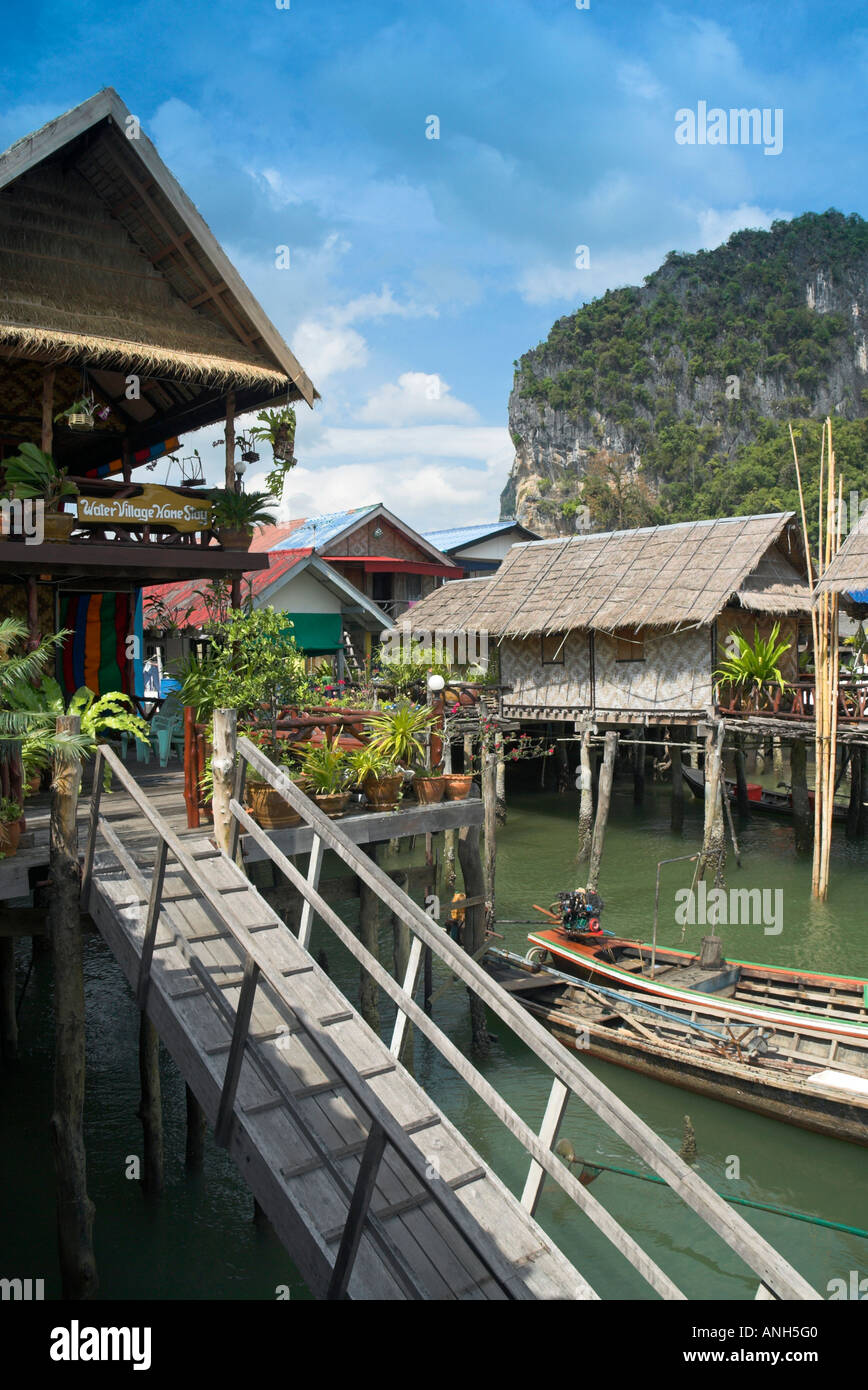 Ko Panyi, musulmane, village sur pilotis (Phang-Nga baie de Phang-Nga), Thaïlande Banque D'Images