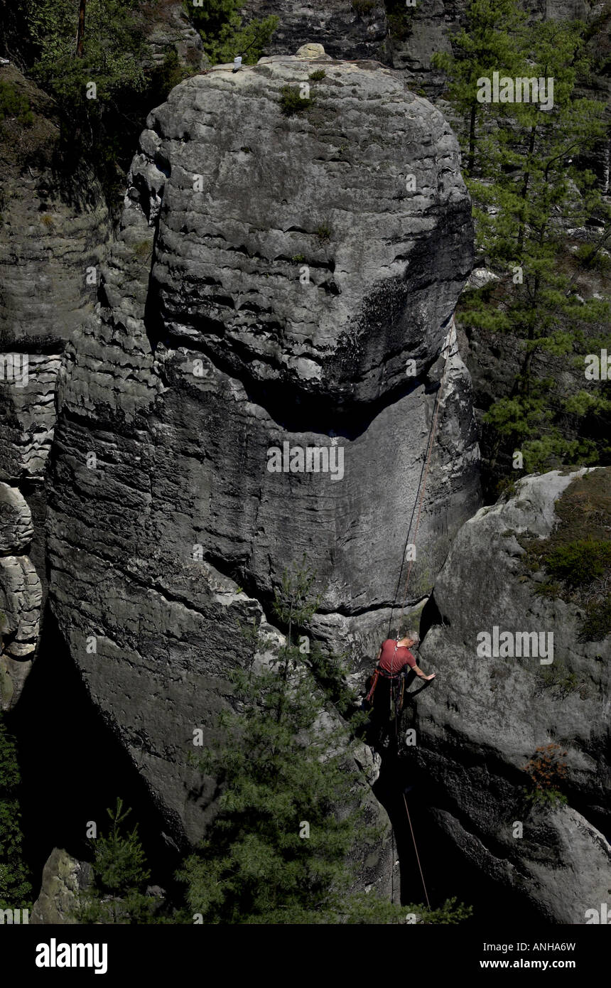 Allemagne ，， escalade de montagne de l'Allemagne de l'，， ，saxon montagne montagne saxon Banque D'Images