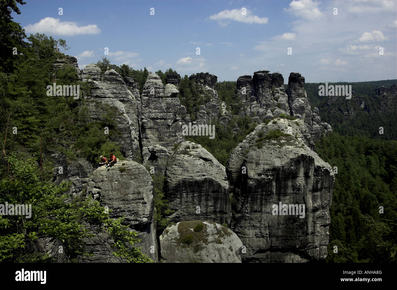 Allemagne ，， escalade de montagne de l'Allemagne de l'，， ，saxon montagne montagne saxon Banque D'Images