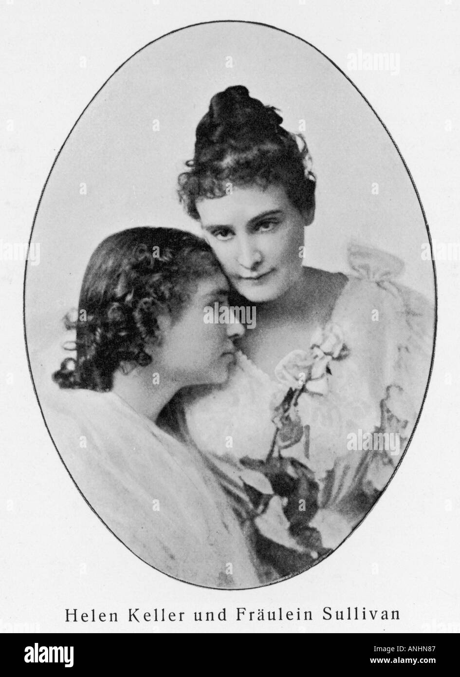 Helen Keller et son professeur Banque D'Images