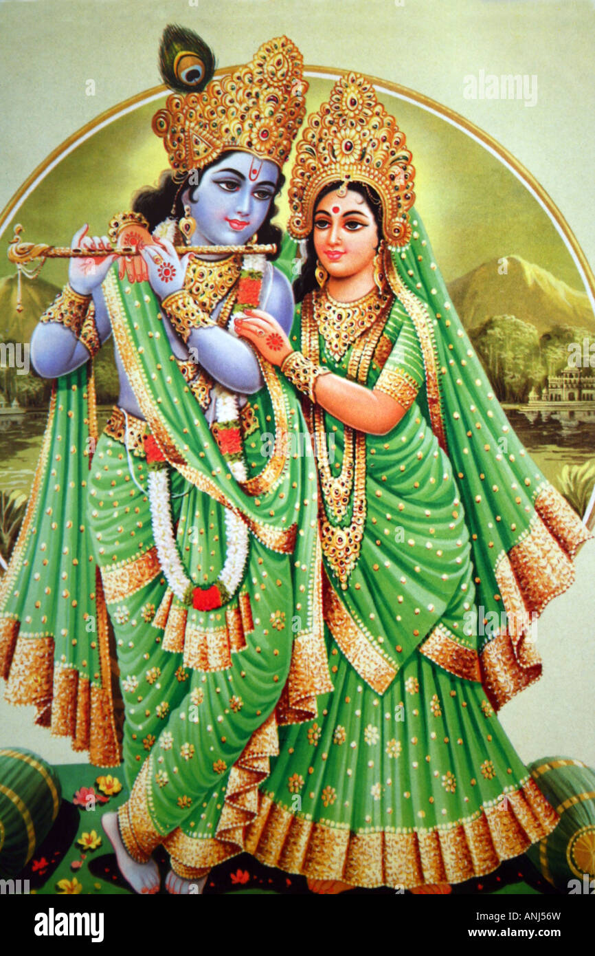 Krishna et Radha Banque D'Images