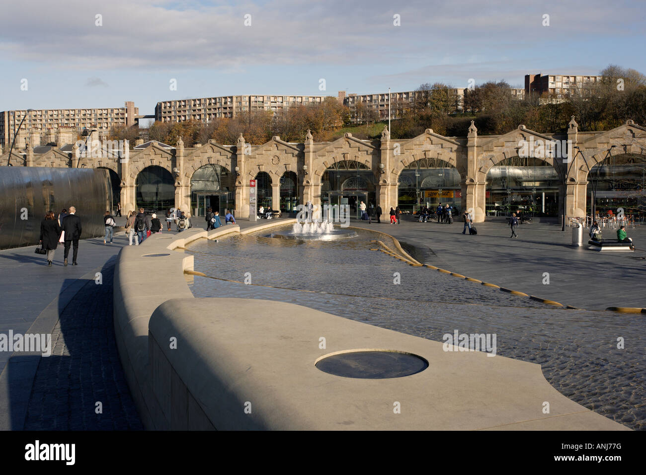 Sheffield Midland Railway Station et dispositif de l'eau Banque D'Images