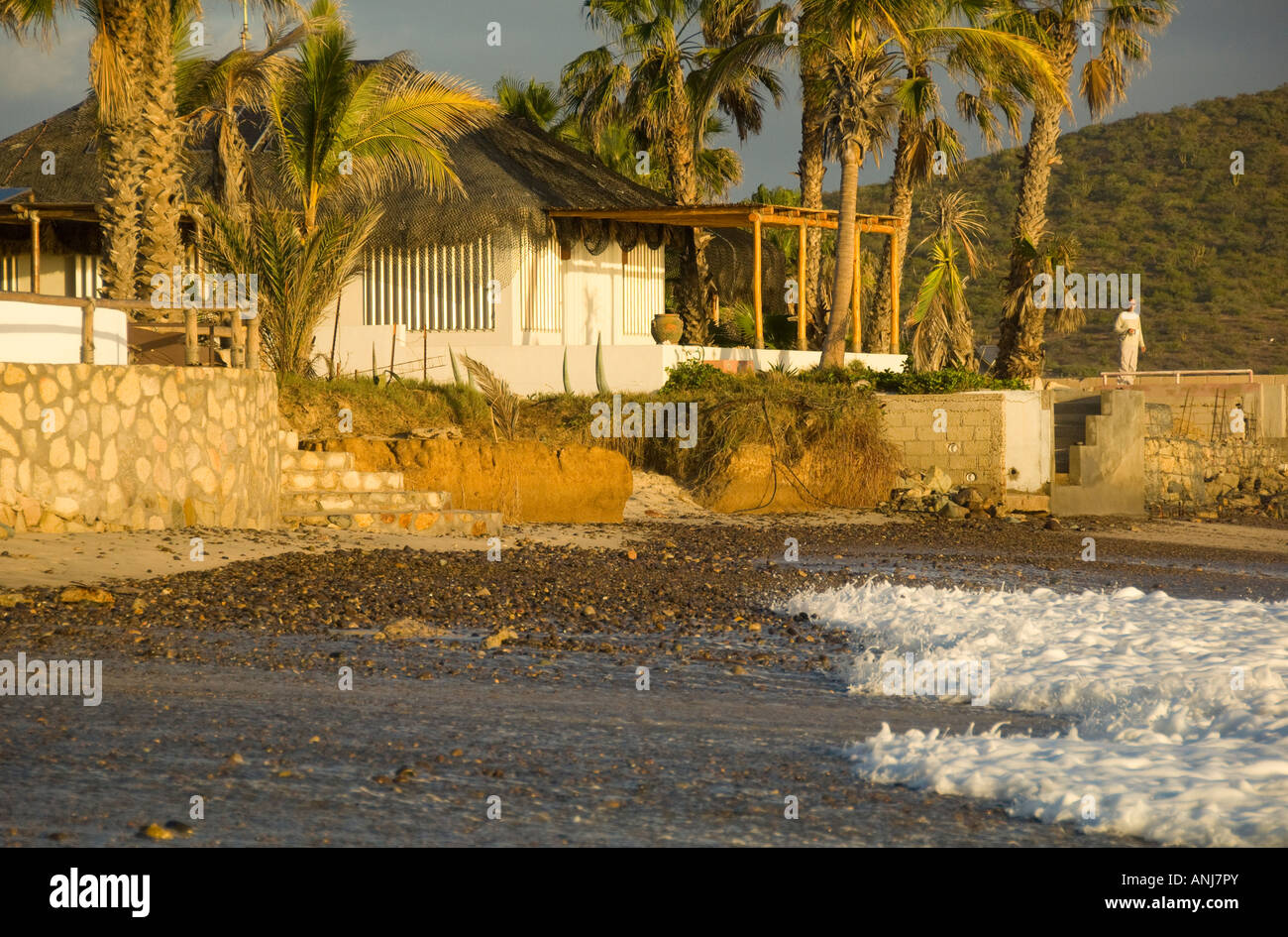 Mexico Baja California Village de Cabo Pulmo Accueil le long du rivage de la plage Banque D'Images