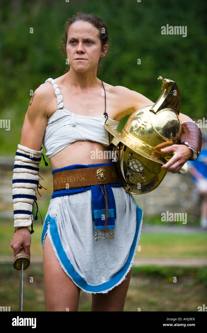 Reconstitution des gladiateurs féminin Banque D'Images