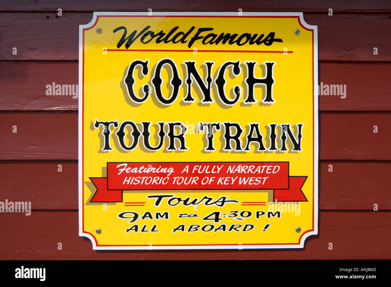 Train Touristique de conque Signe, vieille ville historique, Key West, Floride, USA Banque D'Images