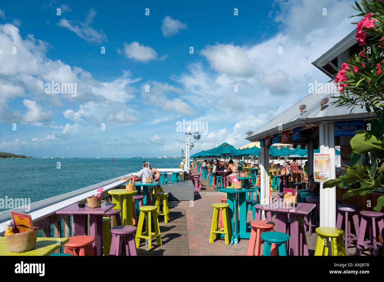 Sunset Pier, de la vieille ville historique de Key West, Floride, USA Banque D'Images