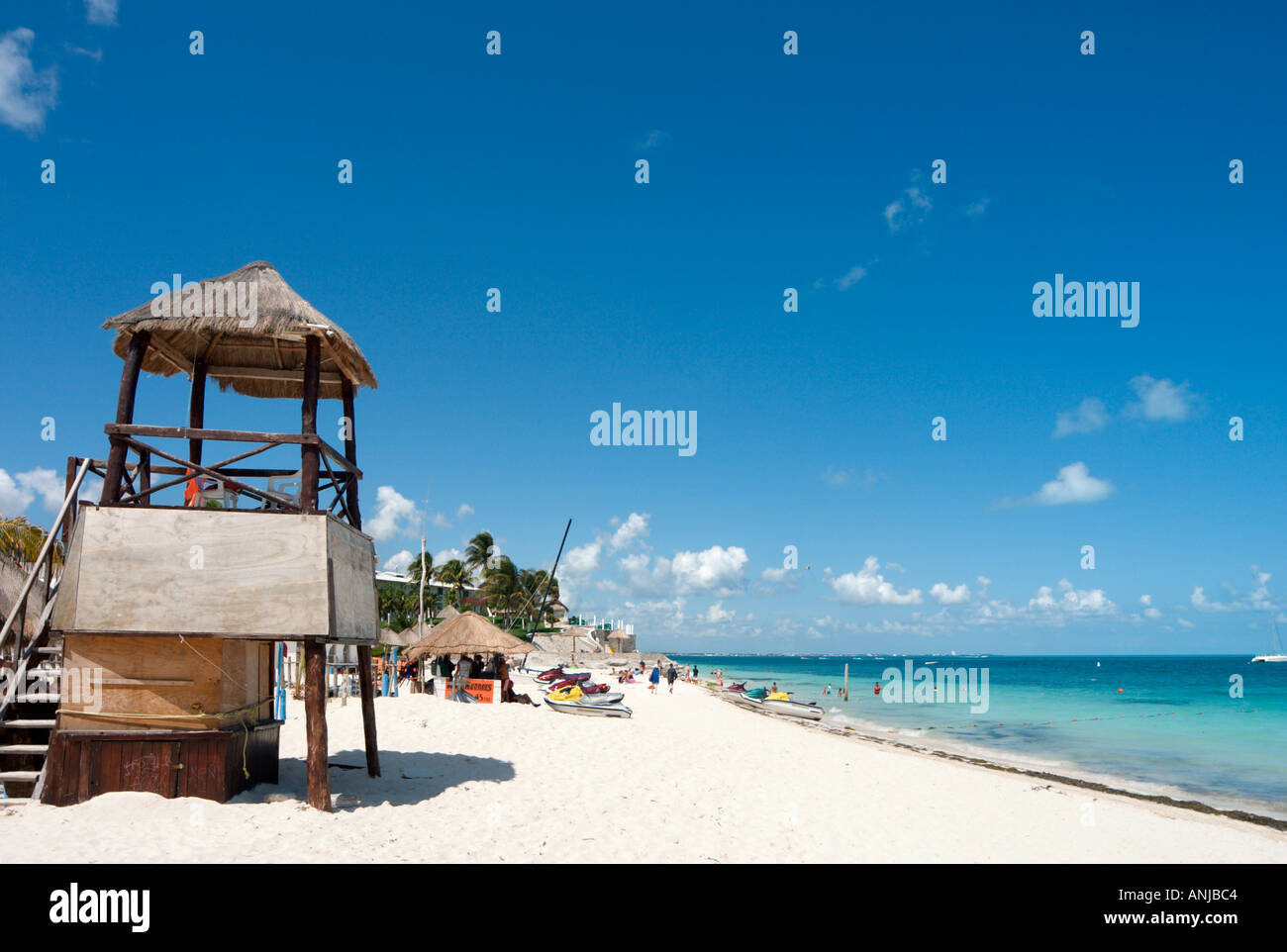 Plage Playa Tortugas, Cancun, péninsule du Yucatan, Mexique Banque D'Images